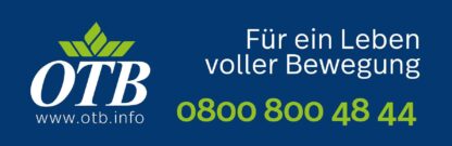 Werbeaufkleber für Hilfsmittel OTB 120x35