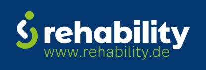 Werbeaufkleber für Hilfsmittel rehability 100x30