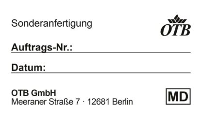 Label/Aufnäher ohne Klebefläche Sonderanfertigung 50x30 OTB