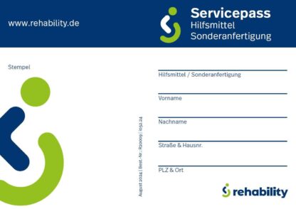 Servicepass Hilfsmittel rehability (Sonderanfertigung)