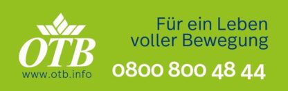 Werbeaufkleber für Hilfsmittel OTB 120x35 grün