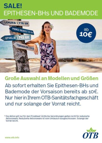Plakat DIN A1 Abverkauf - Epithesen-BHs & Bademode ab 10€
