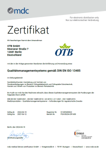 Aushang mdc Zertifikat OTB