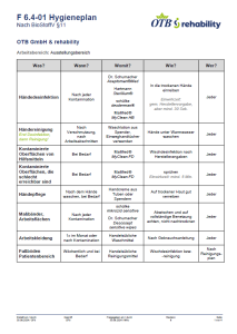 Aushang Hygieneplan Ausstellungsbereich OTB - rehability