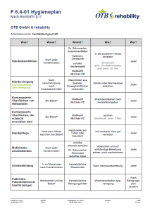 Aushang Hygieneplan SFG OTB - rehability