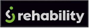 Rollstuhl-Label rehability 150x45mm (Aufnäher)
