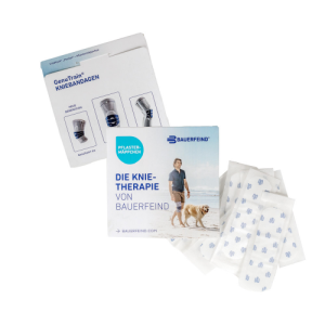 Pflastermäppchen Train-Knietherapie (Bauerfeind) für Arthrose-Aktion