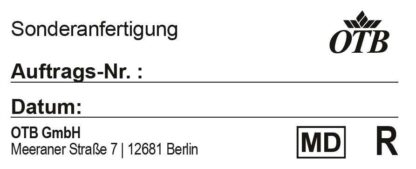 Aufkleber Sonderanfertigung für Einlagen (rechts) OTB