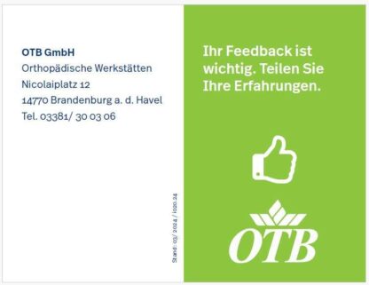 Google Bewertungskärtchen SFG OTB