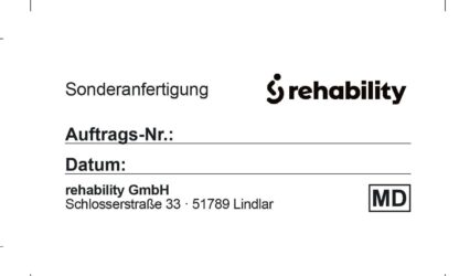 Aufkleber / Aufnäher Sonderanfertigung 60x30mm rehability
