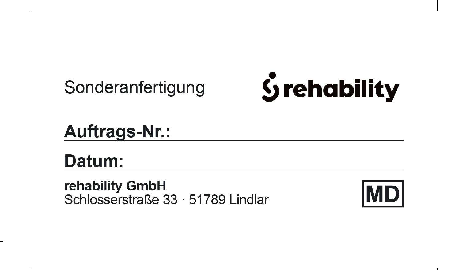 Aufkleber / Aufnäher Sonderanfertigung 60x30mm rehability