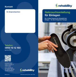 Gebrauchsanweisung orthopädische Einlagen (OS) rehability