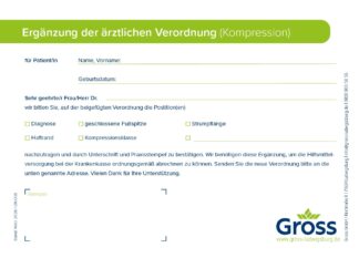 Block Verordnungsempfehlung / Rezeptkorrektur für Kompressionsversorgung (Gross)