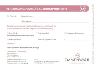 Versorgungsvorschlag Brustprothetik (Gross)