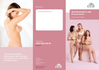 Flyer Brustprothetik (Versorgung nach Brustkrebs) / Akquise OTB