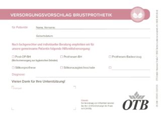 Versorgungsvorschlag Brustprothetik (OTB)