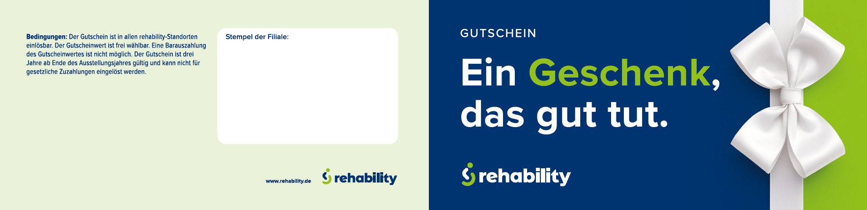Gutscheinkarte/Wertgutschein (rehability)